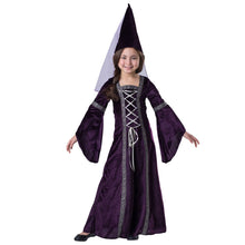 Load image into Gallery viewer, Girls Purple Medieval Princess Costume
