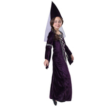 Load image into Gallery viewer, Girls Purple Medieval Princess Costume

