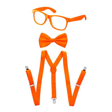 Load image into Gallery viewer, Toddlers Neon Suspender, Bowtie, &amp; Glasses Accessory Set
