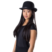 Load image into Gallery viewer, Kids Black Derby Bowler Hat
