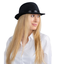 Load image into Gallery viewer, Black Derby Bowler Hat
