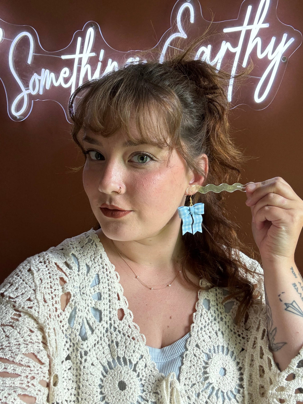 Blue Gingham Mini Bows