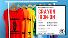Load image into Gallery viewer, Crayons Iron On Transfer - DIY Iron-On Decals - All Ages &amp; Sizes - Group Costume
