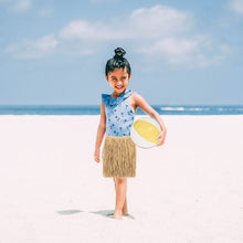 Load image into Gallery viewer, Kids Natural Tan Raffia Mini Hula Skirt
