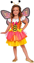 Load image into Gallery viewer, Girls Glittery Orange Monarch Butterfly Costume
