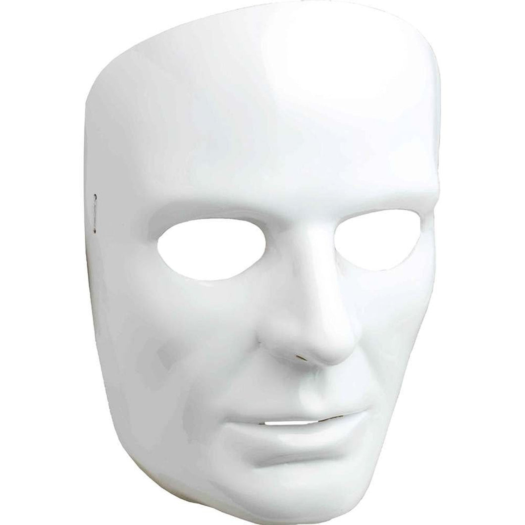 Male White Full Face Costume Mask