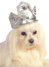 Load image into Gallery viewer, Pets Silver Tiara with Purple Stones Costume Hat Accessory
