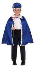 Load image into Gallery viewer, Toddlers/Kids Blue King Robe and Crown Costume Set
