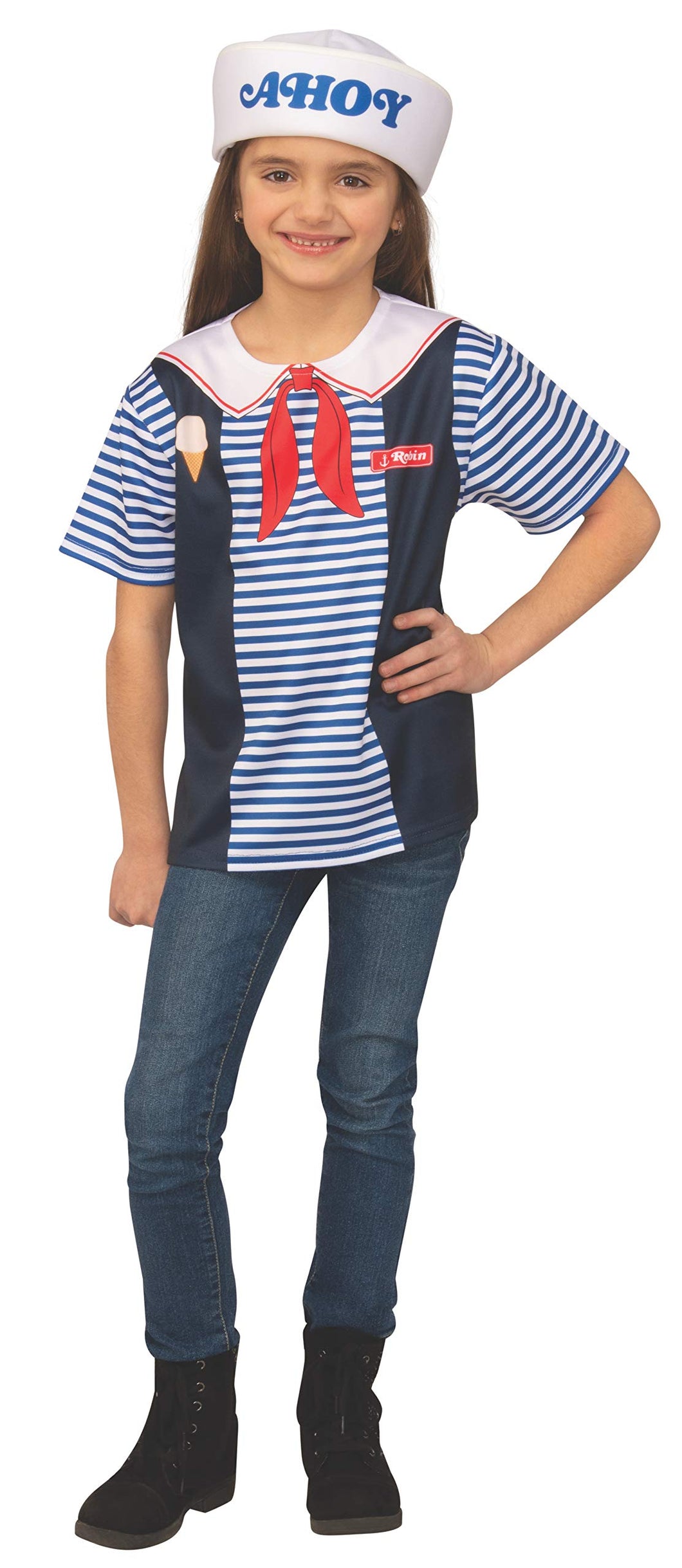 Girls Stranger Things Robin's Scoops Ahoy Uniform Costume Top