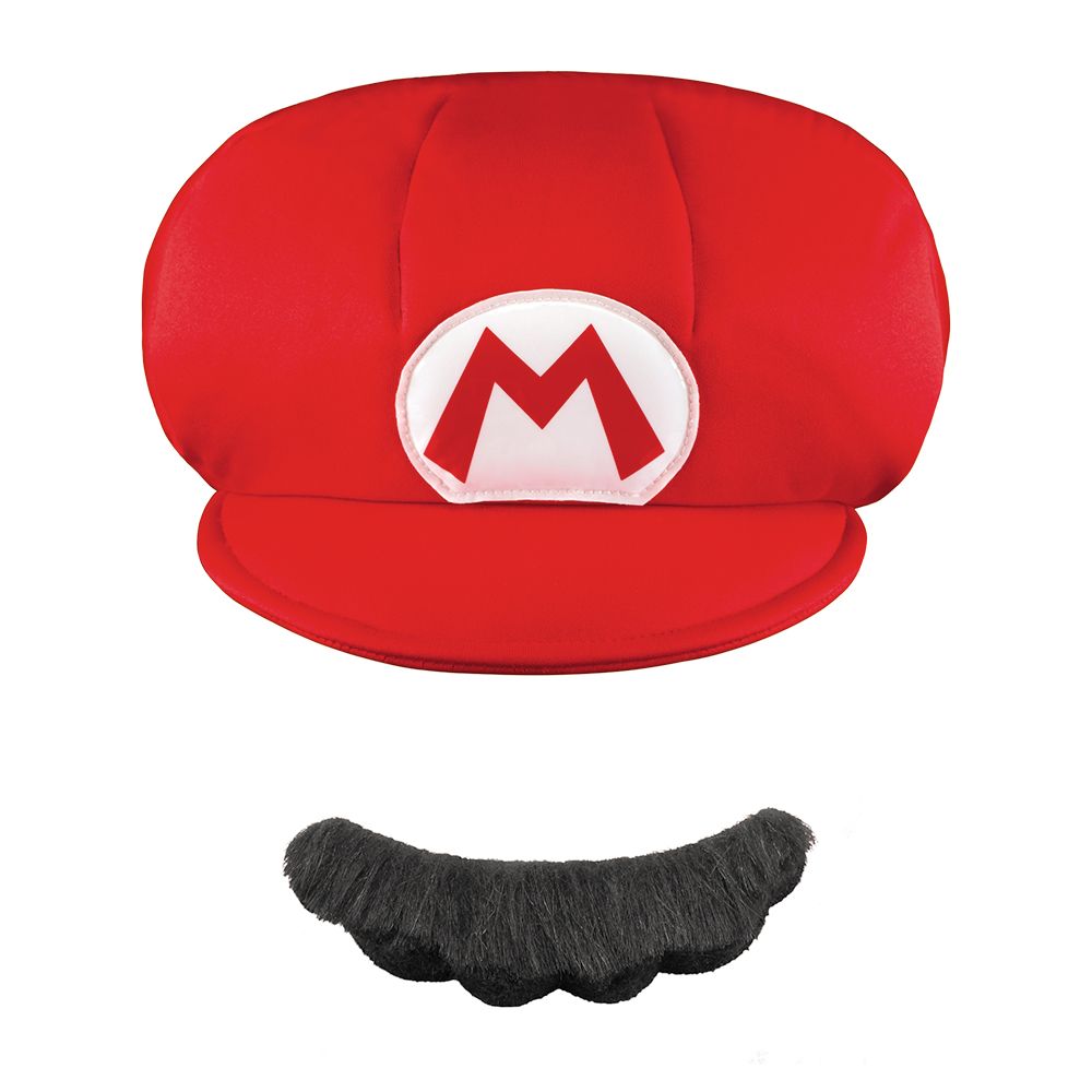 Kids Nintendo Mario Hat & Mustache Costume Accessories