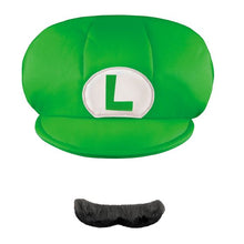 Load image into Gallery viewer, Kids Nintendo Luigi Costume Hat &amp; Mustache
