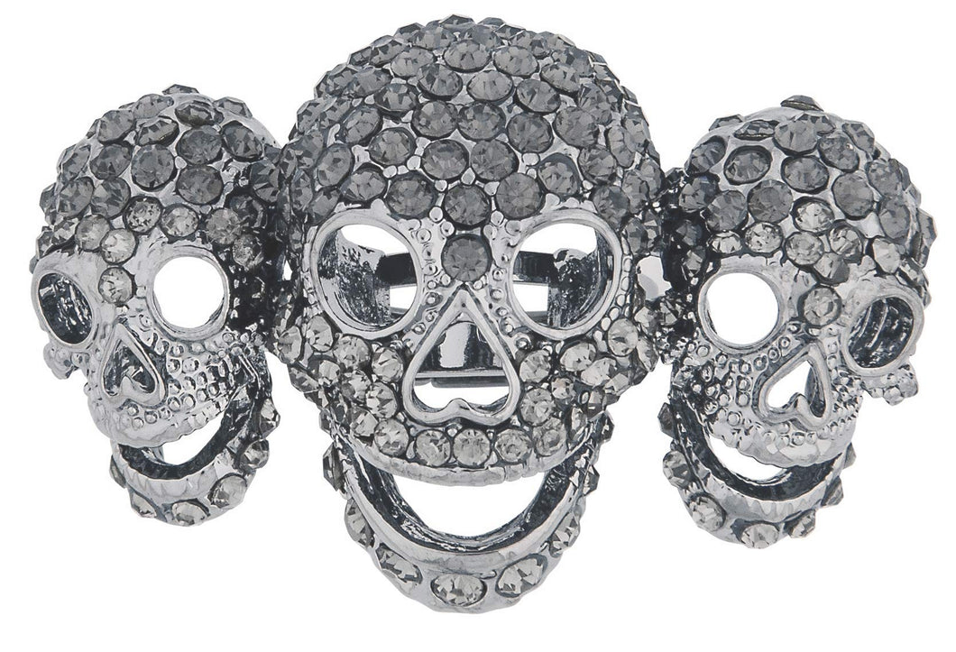 Wicked Gems Grey Skulls Ring Costume Jewelry Accessory