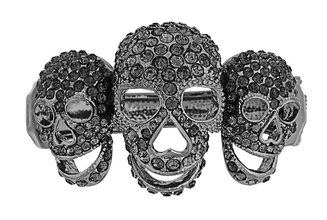Wicked Gems Grey Skulls Bangle Bracelet Costume Jewelry Accessory