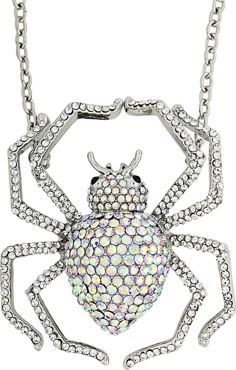 Wicked Gems Silver Spider Necklace Costume Jewelry Accessory