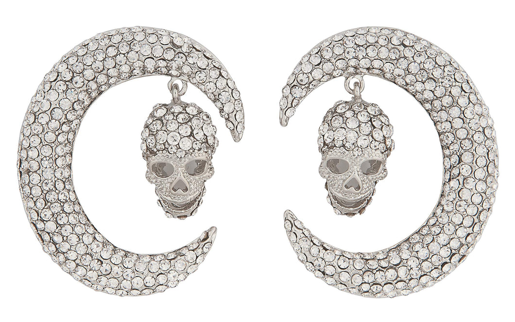 Wicked Gems Silver Moon Earrings Costume Jewelry Accessory