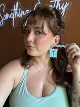 Load image into Gallery viewer, Blue Pinstripe Bows
