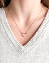 Load image into Gallery viewer, Pink Enamel Heart Necklace
