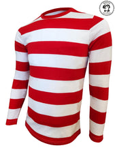 Load image into Gallery viewer, Mens Red &amp; White Striped T-Shirt Costume
