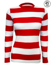 Load image into Gallery viewer, Womens Red &amp; White Striped T-Shirt Costume
