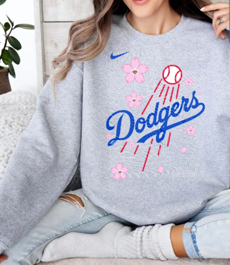 Dodger flower pull over sweatshirt