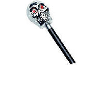 Load image into Gallery viewer, 48-Inch Silver Skull Walking Cane Costume Prop Accessory
