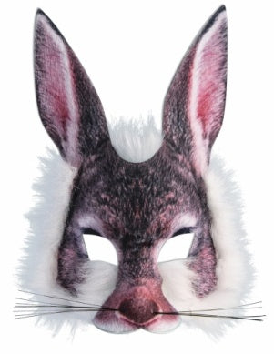 Gray Bunny Rabbit Face Mask Costume Accessory